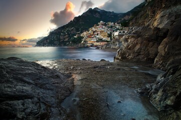 Coastline of Positano, Italy. 