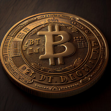 3D model of a bitcoin coin criptomoney currency cripto ai generated ia generative 