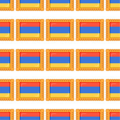 Pattern cookie with flag country Armenia in tasty biscuit