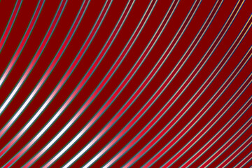 Vector background with alternating red stripes in neon glowing colors on a red background	