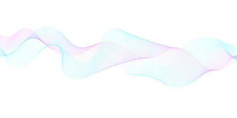 Abstract blue blend wave lines on transparent background. Modern blue flowing wave lines and glowing moving lines. Abstract frequency sound wave lines and technology curve lines background. 