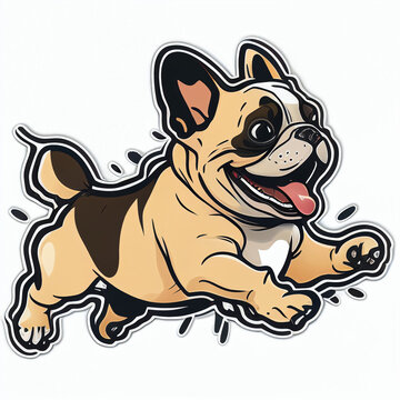 dog cartoon illustration sticket - ai generated 