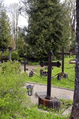 old cemetery on a spring day