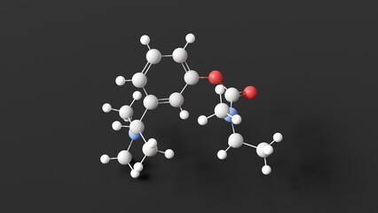 rivastigmine molecule, molecular structure, exelon, ball and stick 3d model, structural chemical formula with colored atoms