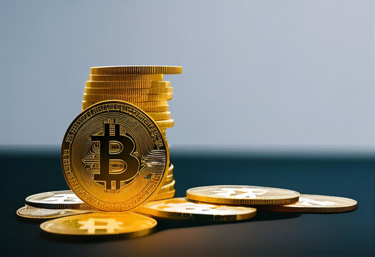 Bitcoin coin 3d model with financy background money currency criptocoin cripto criptomoney ai generated ia generative 
