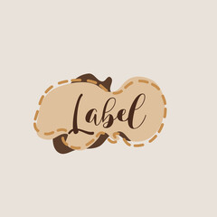 beige & brown abstract curve label, vector, cute, set, design, frame, illustration, sticker, background, element, collection, banner, template, graphic, message, art, paper, isolated, vintage, note