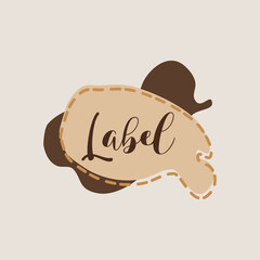 beige & brown abstract curve label, vector, cute, set, design, frame, illustration, sticker, background, element, collection, banner, template, graphic, message, art, paper, isolated, vintage, note