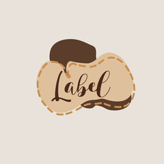 beige & brown abstract curve label, vector, cute, set, design, frame, illustration, sticker, background, element, collection, banner, template, graphic, message, art, paper, isolated, vintage, note