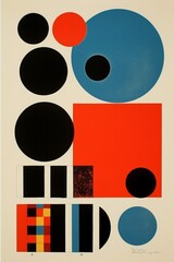 Fototapeta premium design circle poster abstract eye art vintage red illustration retro. Generative AI.