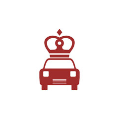 Car with crown icon isolated on transparent background