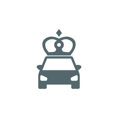 Car with crown icon isolated on transparent background