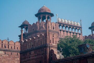 Red Fort built by Mughals in Delhi, India