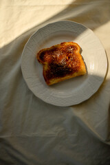 Toast on white background