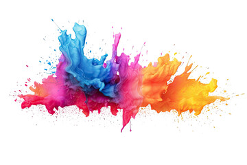 Abstract colorful splatter, paint, brush strokes watercolor, stain grunge isolated on clear background, colored spray, variety of colors, with Generative AI.