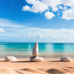 Fototapeta na wymiar beach with stones and sea