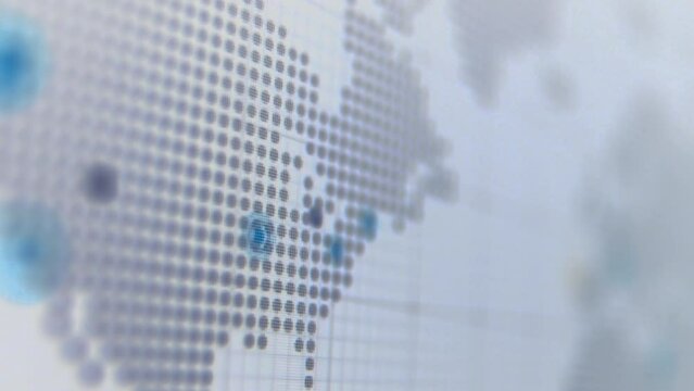 Camera shot of a computer screen monitor. Pixels visible. Low depth of field, nice bokeh. Looking at a display.