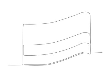 A Colombian flag stretched out. Independencia de Colombia one-line drawing