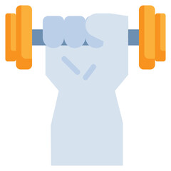 weight hand muscle dumbbell exercise fitness icon flat style