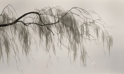  a black and white photo of a tree branch with no leaves.  generative ai
