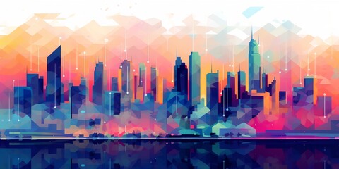 Painted city, generative AI