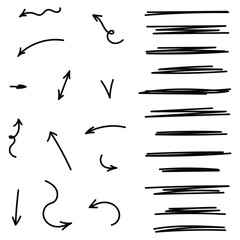 Hand Drawn Arrows And Underlines Set