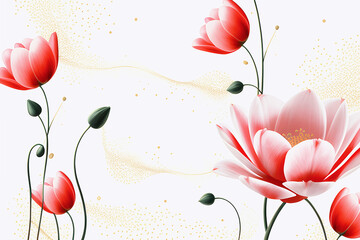 Tapeta kwiaty czerwone tulipany. Generative AI