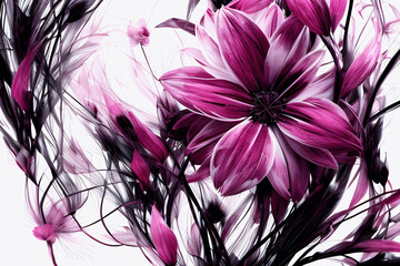 Akrylowe fioletowe kwiaty. Generative AI - obrazy, fototapety, plakaty