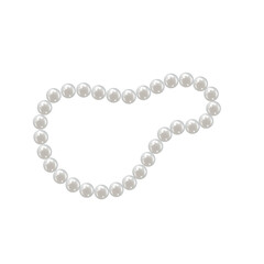 White pearl necklace icon on white background. Vector illustration.