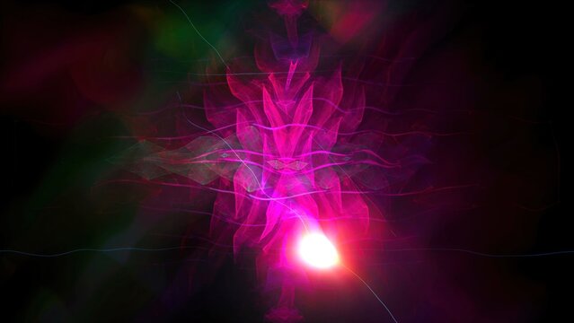 Radiation abstraction with light - distortion of space with shiny effect, computer generated background, 3D render