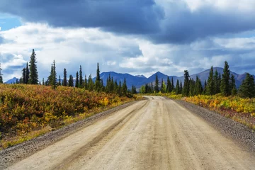 Fotobehang Road in Alaska © Galyna Andrushko