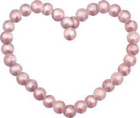 Pink Pearl Frame Watercolor Vector and Transparent PNG 