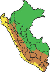 Mapa político y  geográfico del peru © maria