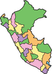 Mapa político y  geográfico del peru © maria
