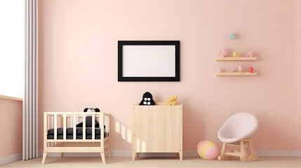 Minimalist Interior of modern living room 3D rendering, generative ai