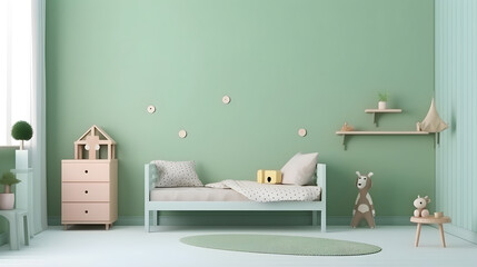 Minimalist Interior of modern living room 3D rendering, generative ai