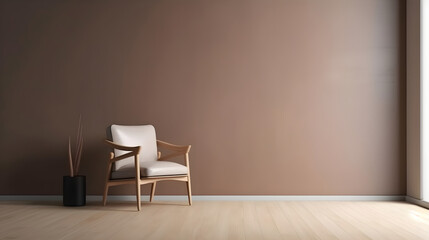 Minimalist Interior of modern living room 3D rendering, generative ai