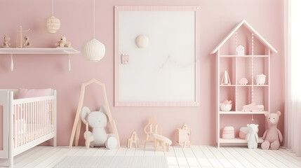 Minimalist Interior of modern living room 3D rendering, generative ai