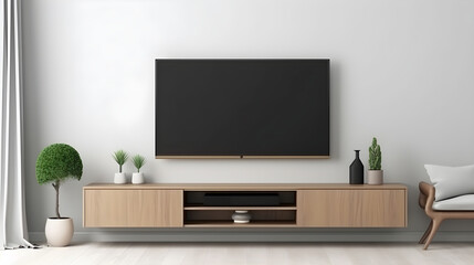 Minimalist Interior of modern living room 3D rendering, generative ai