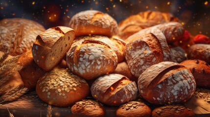 bread background in vibrant colors