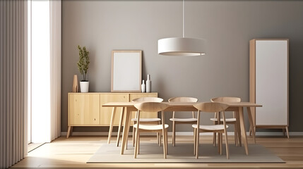 Naklejka na ściany i meble Minimalist Interior of modern living room 3D rendering, generative ai