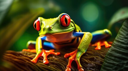 Red Eyed Tree Frog in vibrant colors