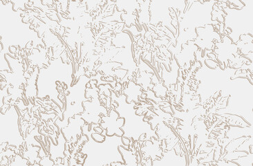 Simple nature floral background. Seamless pattern with hand drawn meadow flowers. Line art .Contour drawing. Sketch style. Modern fashion design for textile, fabric, wrapping, any surface.