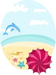 Fototapeta na wymiar vector illustration of a beach