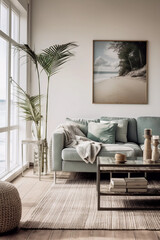 Modern scandinavian living room AI-generated