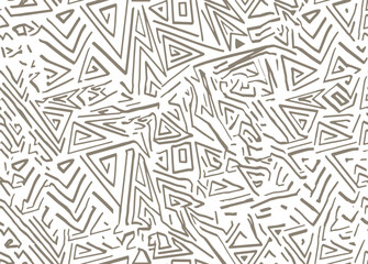 Fototapeta premium Diagonal ikat stripes. Zigzag pattern seamless. Geometric chevron abstract illustration, wallpaper. Tribal ethnic vector texture. Aztec style. Folk embroidery. Indian, Scandinavian, African rug, tile