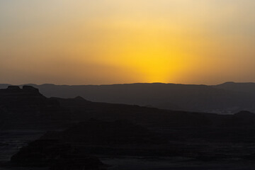 Beautiful sunset in Sinai mountains, Egypt