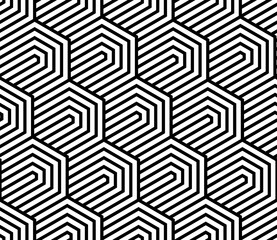 Vector seamless texture. Modern geometric background with hexagonal tiles.