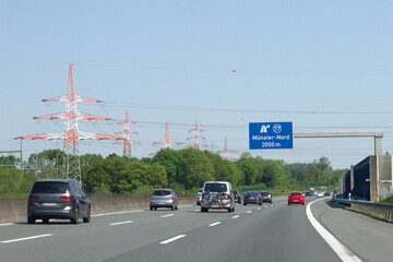 Autobahnverkehr A1 Münster-Nord in Richtung Bremen