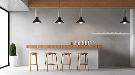 Minimalist Interior of modern interior desige 3D rendering, generative ai