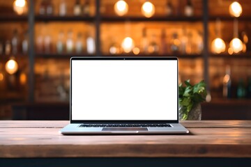 Laptop mockup, generative ai